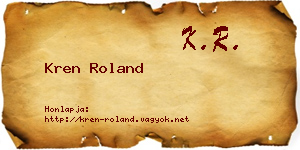 Kren Roland névjegykártya